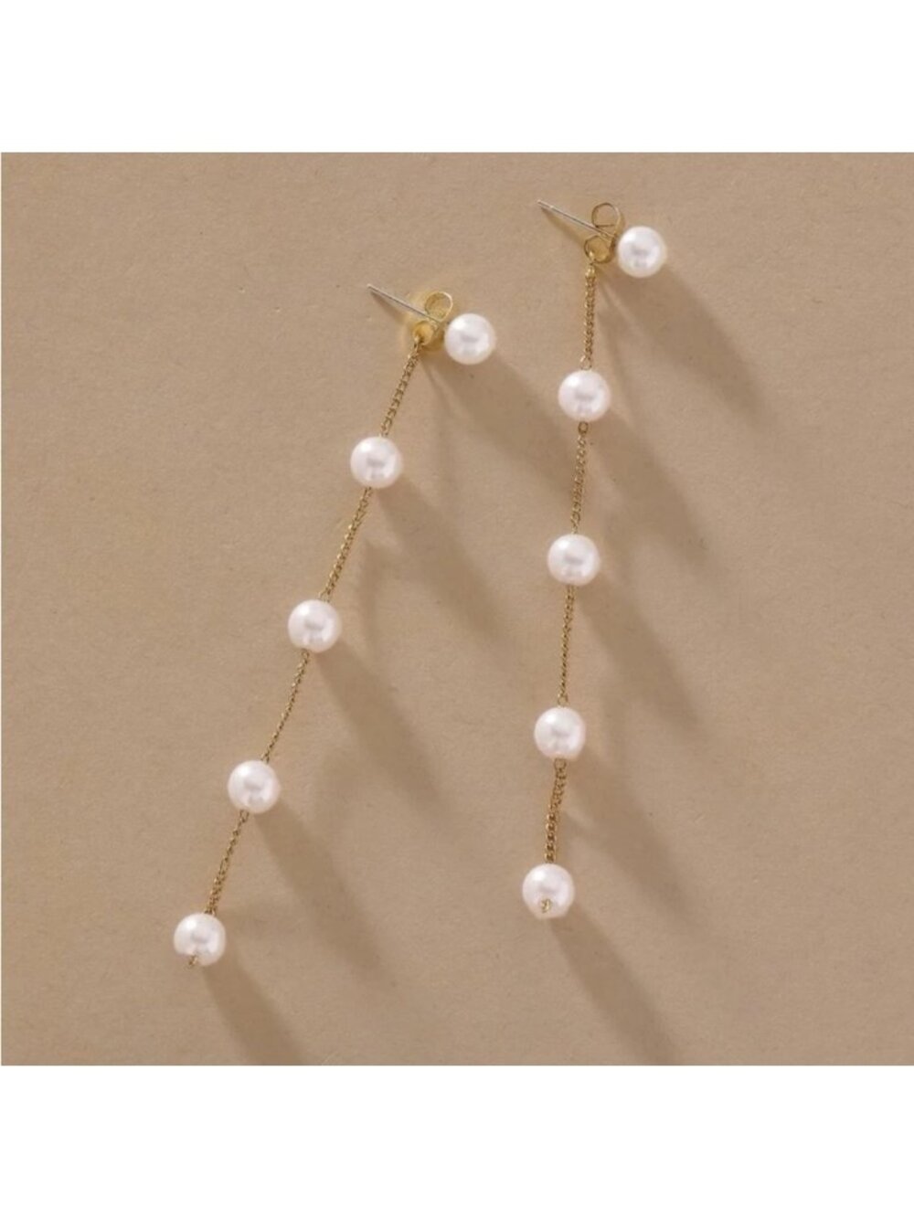 Gold 3/$30 Faux Pearl Drop Earrings - Picture 2 of 3